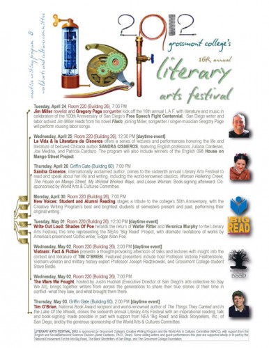Literary Arts Festival set  April 24-May 3