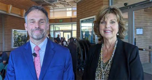 Finalists for Chancellor: Dr. David Potash (left) and Dr. Lynn Neault (right). 