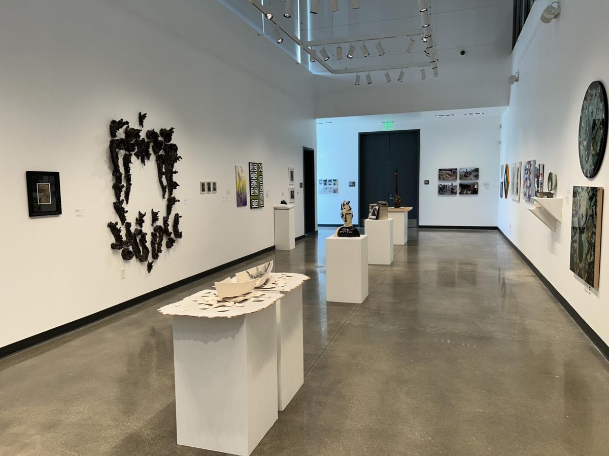 Artwork from the "Grossmont Open" exhibit at the Hyde Art Gallery
Pictured in foreground: Belonging by Stephanie Bedwell