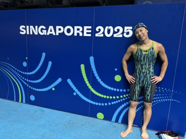 Makiko Maemoto competing at the 2025 World Aquatics Championships held at Singapore. Photo courtesy of Maemoto.