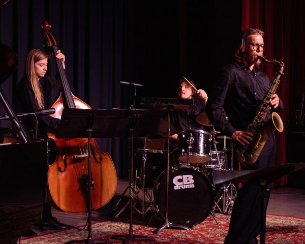 Cadence Vocal Jazz Ensemble: Michaela Dolansky, Bass; Silas Sick, Drums; Nick Caldwall, Tenor Sax