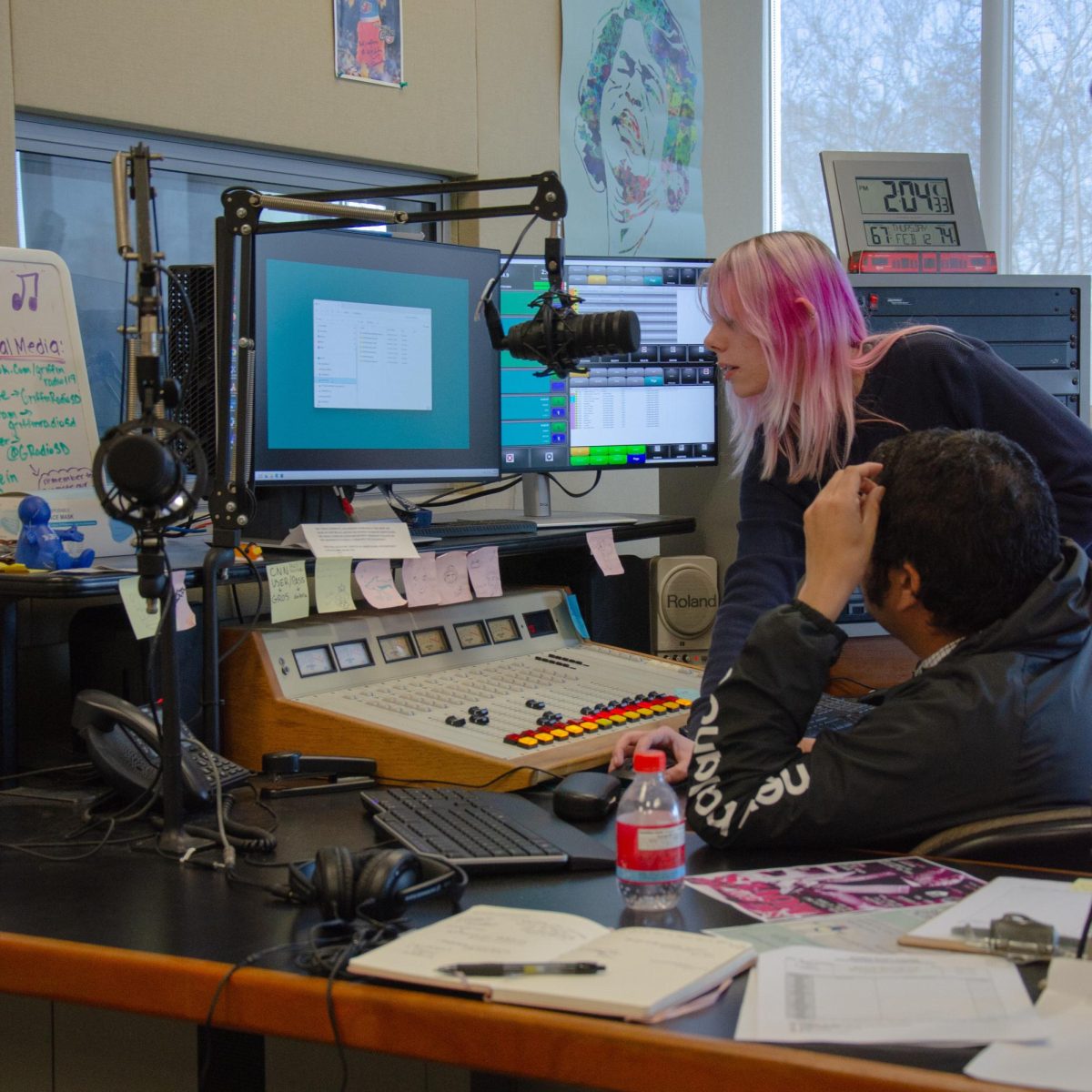Phos Allen at the Griffin Radio Station.
